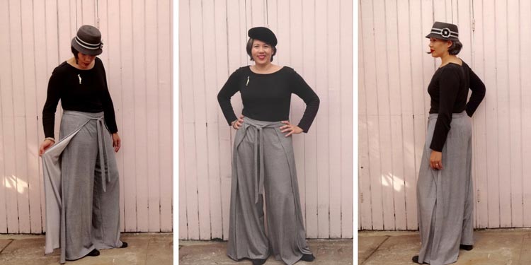 pants with wrap around skirt